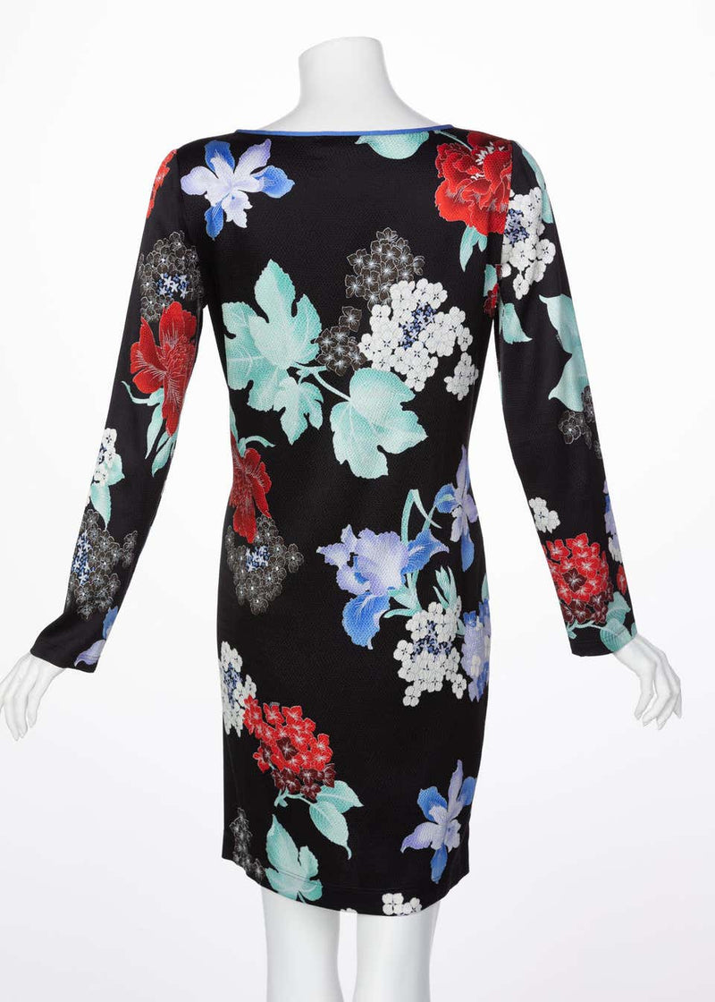 Leonard Paris Silk Floral Print Dress, 2000s