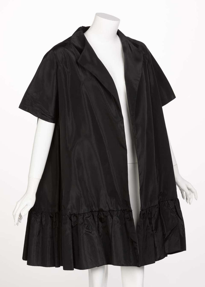 1960s Givenchy Unlabelled Black Taffeta Evening Jacket