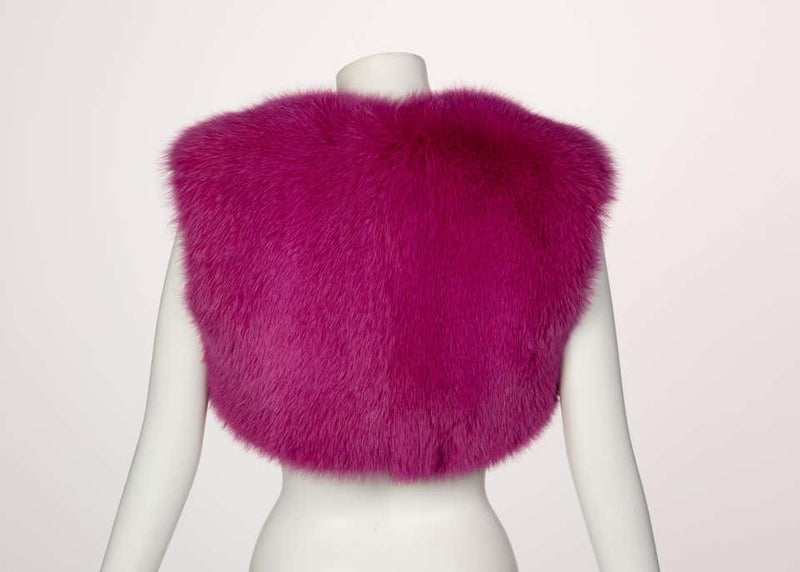 Yves Saint Laurent Edition Soir Shocking Pink Fox Fur Vest YSL, 2009