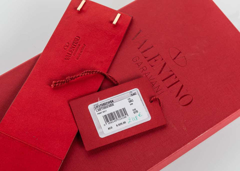 Valentino Red Suede Pop Art Statement Belt, 2016