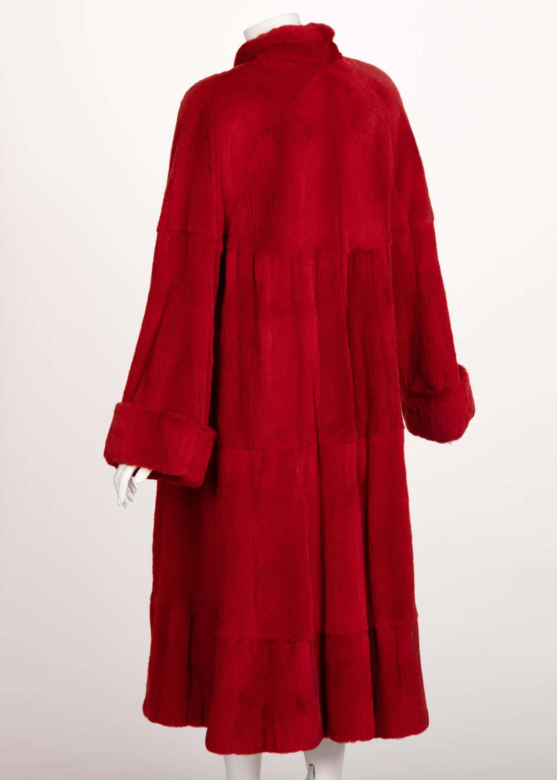 Vintage Red Mink Fur Coat