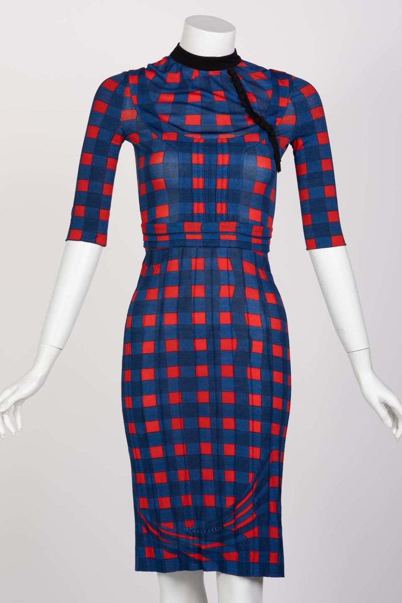 Prada Fairy Collection Red Blue Check Dress Spring 2008