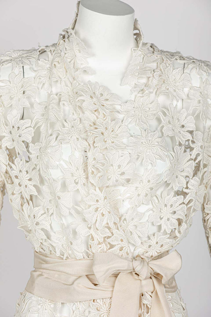 Lanvin Alber Elbaz Collection Blanche Guipure Lace Coat 2013