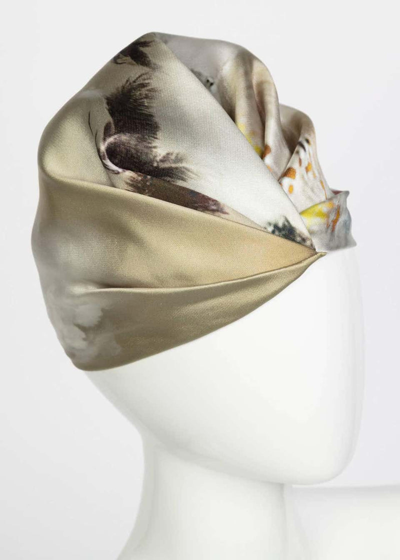 Prada Silk Printed Limited Edition Turban Hat, 2000s
