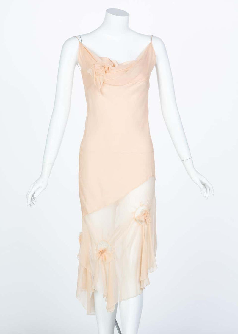 Christian Dior by Galliano Light Pink Silk Slip Dress, 1990s