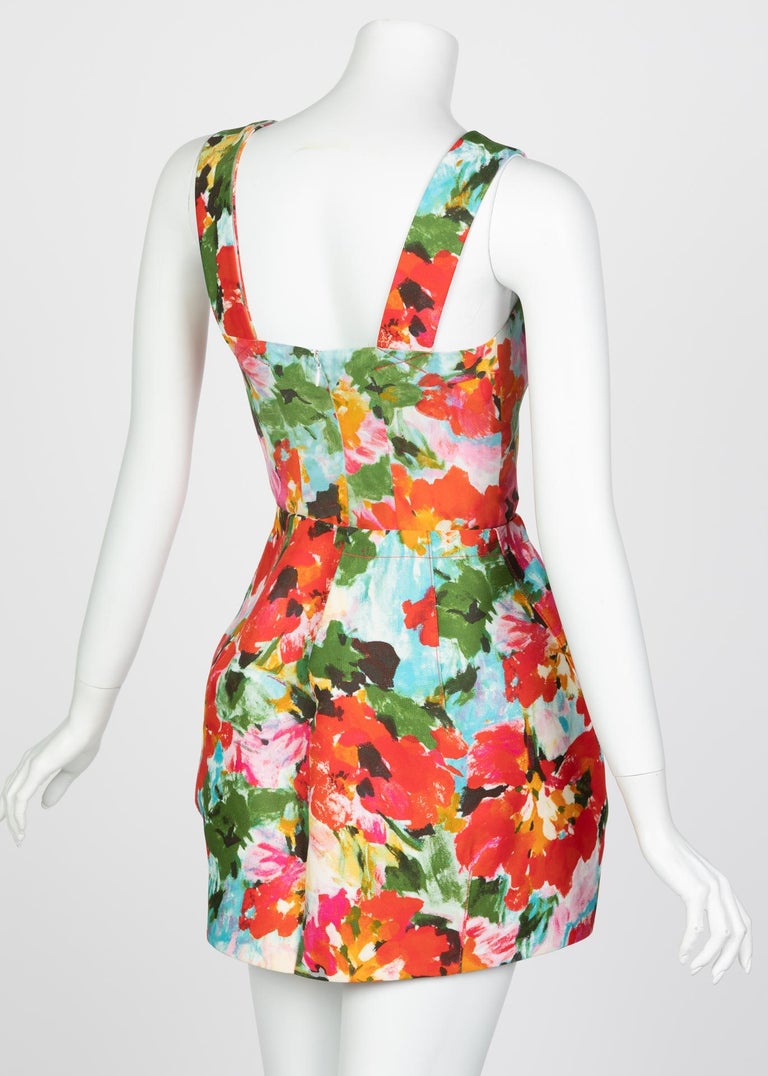 Balenciaga Ghesquière Sculpted Floral Print Mini Dress Runway, 2008