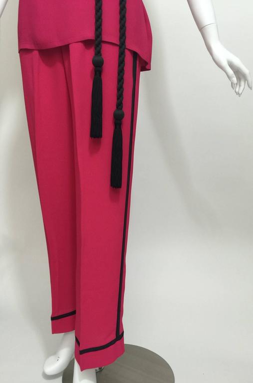 Vintage Saint Laurent 1970s Top, Pants & Tassel Belt Set YSL