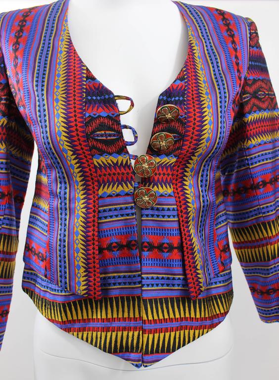 Christian Lacroix Colorful Jacket w/ Enamel Buttons