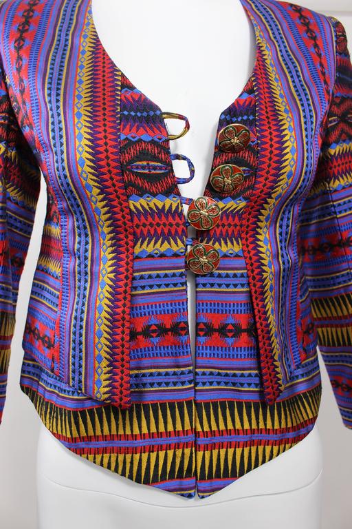 Christian Lacroix Colorful Jacket w/ Enamel Buttons