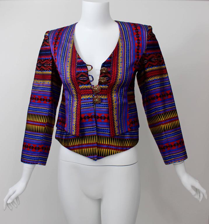 Christian Lacroix Colorful Jacket w/ Enamel Buttons