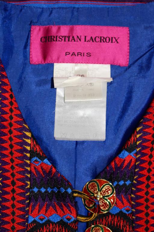 Christian Lacroix Colorful Jacket w/ Enamel Buttons