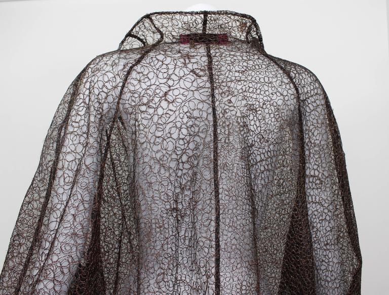 Christian Lacroix Sheer Copper Metallic Lace Jacket / Duster