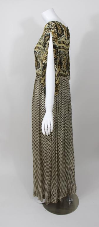 Vintage 1970s Bergdorf Goodman India Silk Maxi Dress