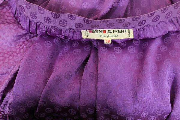 1970s Yves Saint Laurent Purple Silk Ruffle Skirt