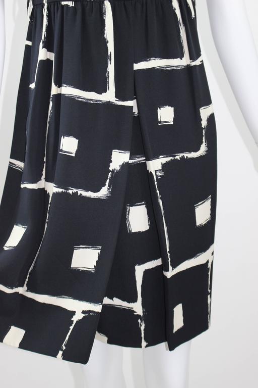 Galanos Mod Black and White Print Dress, 1960s