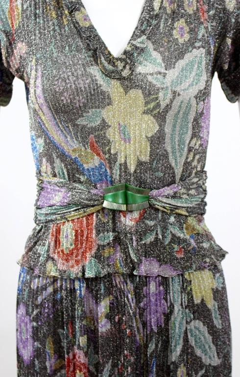 1970s Missoni Metallic Knit Floral & Bird Print Ensemble Rare Documented