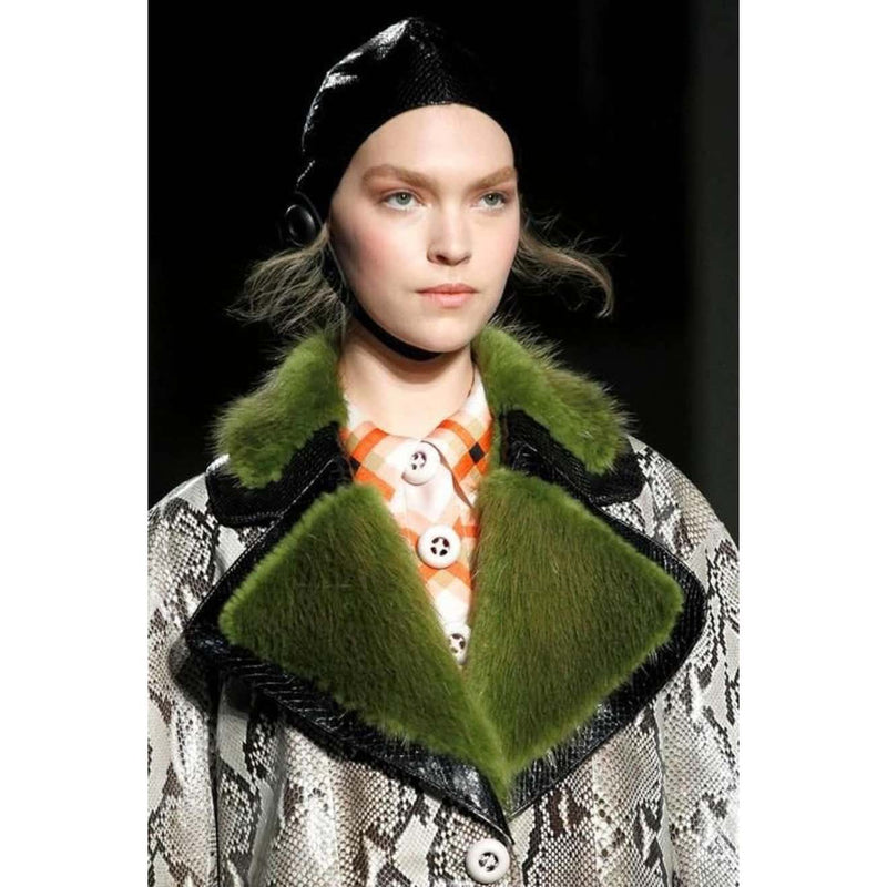 Prada Python Green Fur Coat Runway 2011