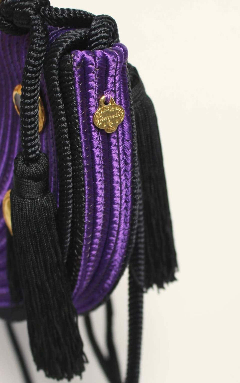 Vinatage Yves Saint Laurent Purple Passementerie Gripoix Hearts Tassel Purse