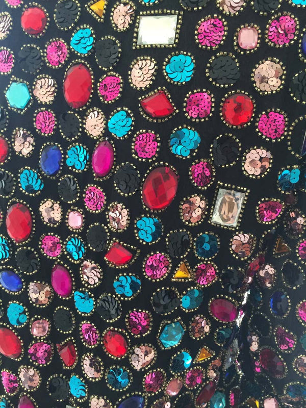 Victoria Royal Vintage Jeweled Rhinestone Colorful Jacket