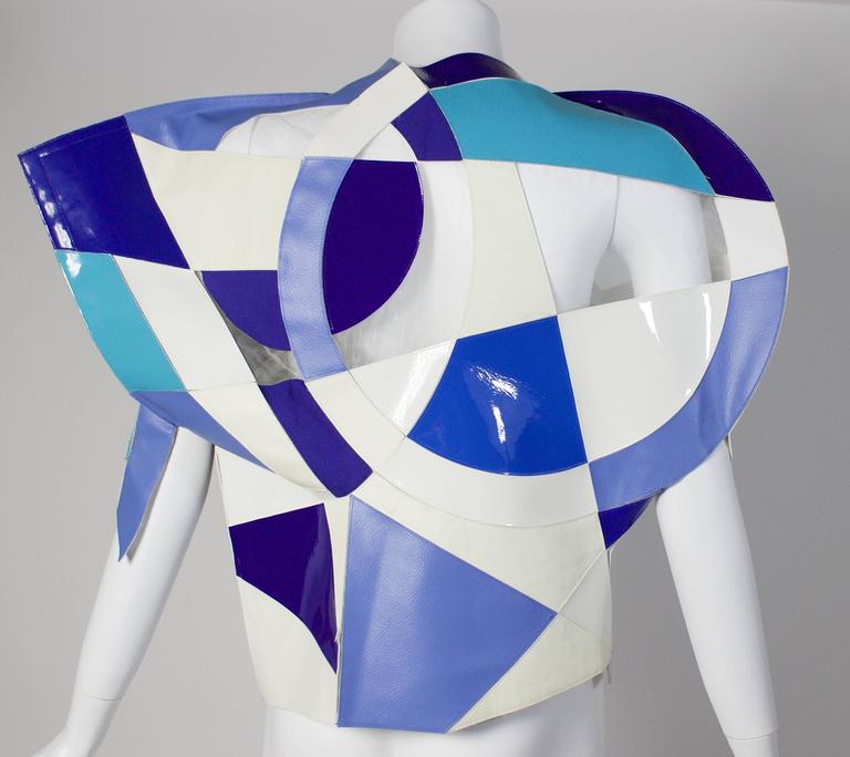 Junya Watanabe Comme des Garçons Runway Blue White Circles Illusion Top, 2015