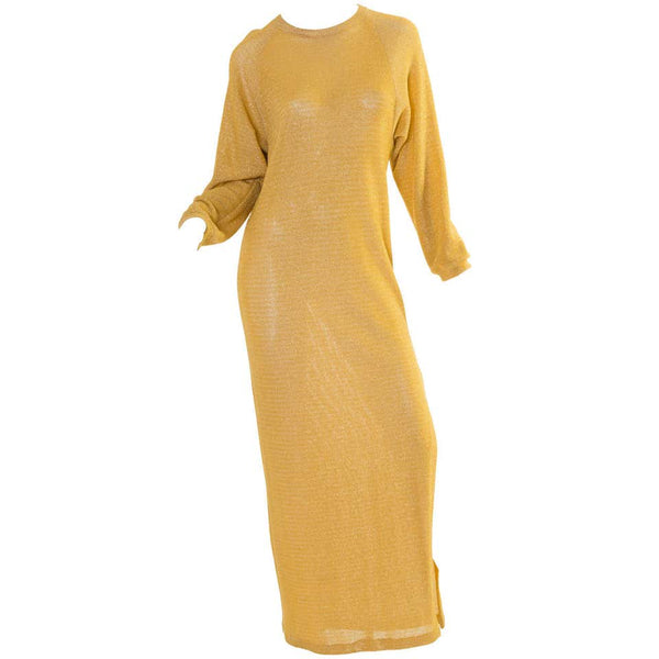 Vintage Bill Blass Gold Column Dress