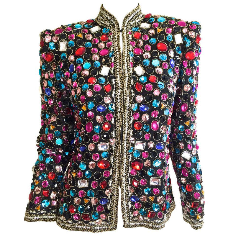 Colorful rhinestone jacket best sale