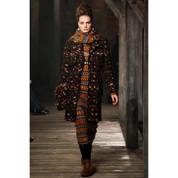 Chanel Edinburgh Runway Multi Color Tweed Coat Gripoix Buttons 2013