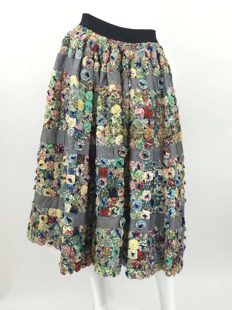 Incredible Vintage Yo Yo Quilt Skirt