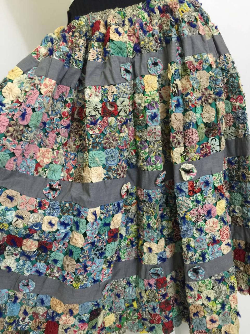 Incredible Vintage Yo Yo Quilt Skirt