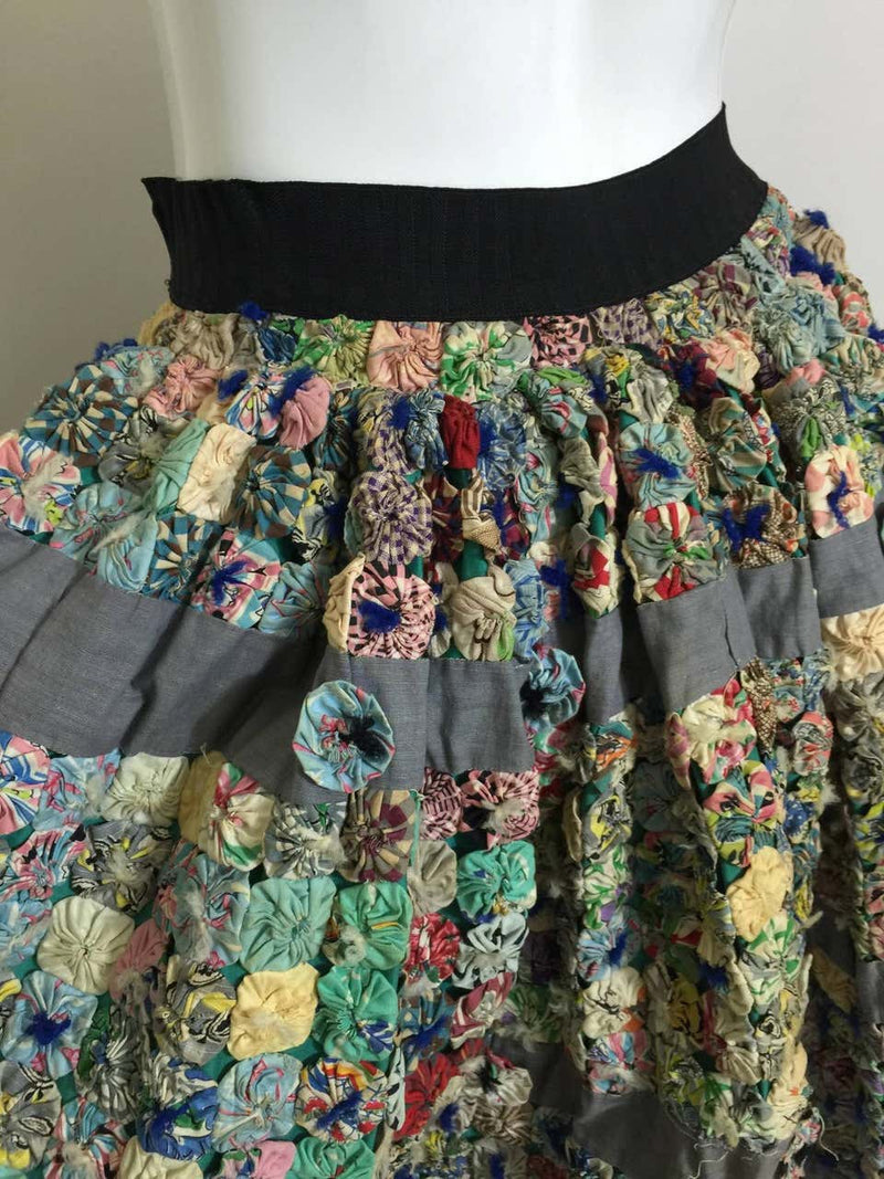 Incredible Vintage Yo Yo Quilt Skirt