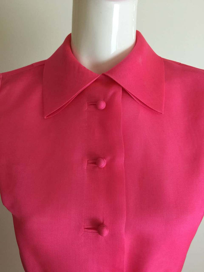 1970's Bill Blass Pink Silk Organza Dress