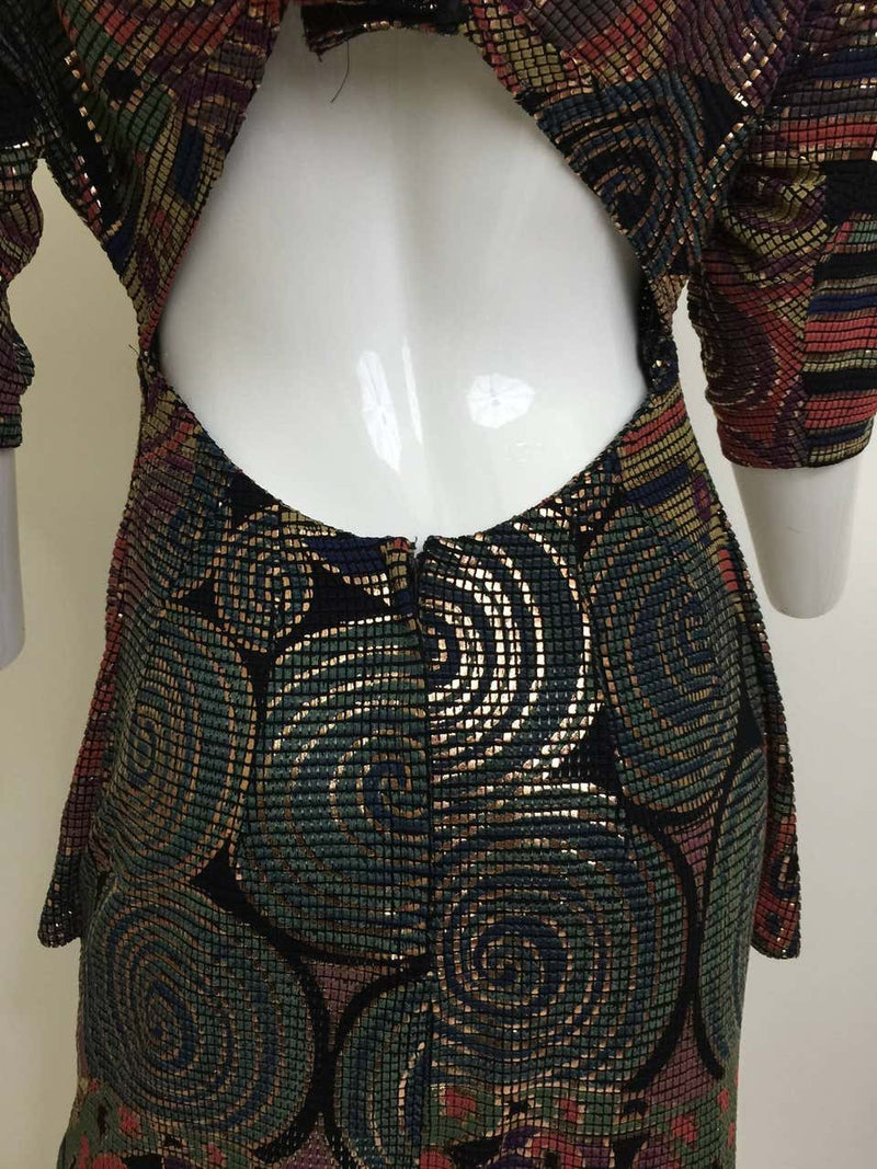 Incredible Janine Hand Painted Dress 1980s