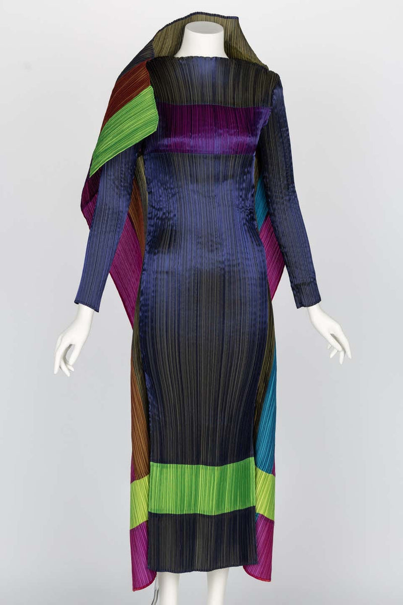 Incredible Rare Issey Miyake Pleats Please Avant Garde Color Block Dress