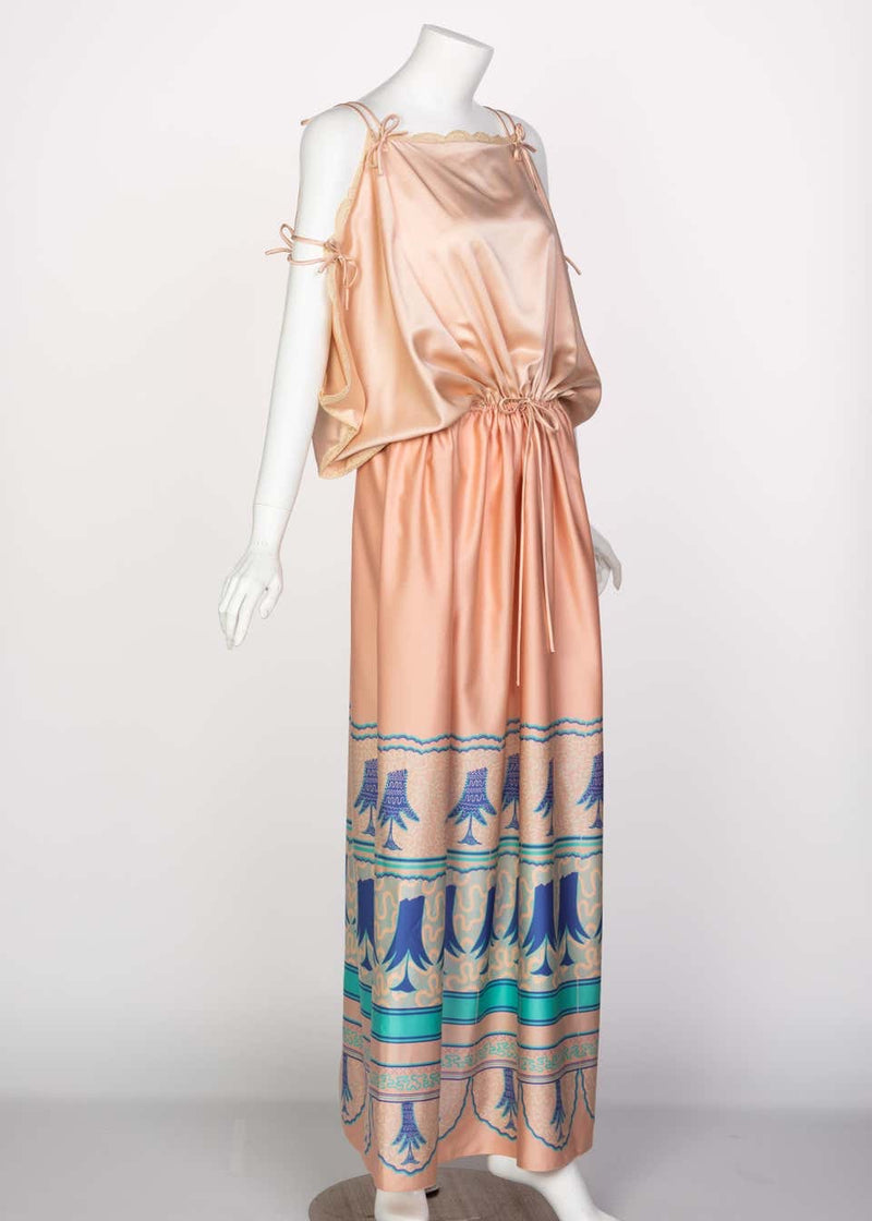 Zandra Rhodes Field of Lilies Maxi Caftan Dress, 1970s