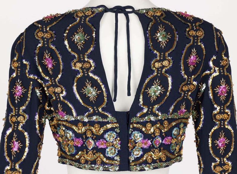 1960s Lanvin by Jules-Francois Crahay Embellished Cropped Top