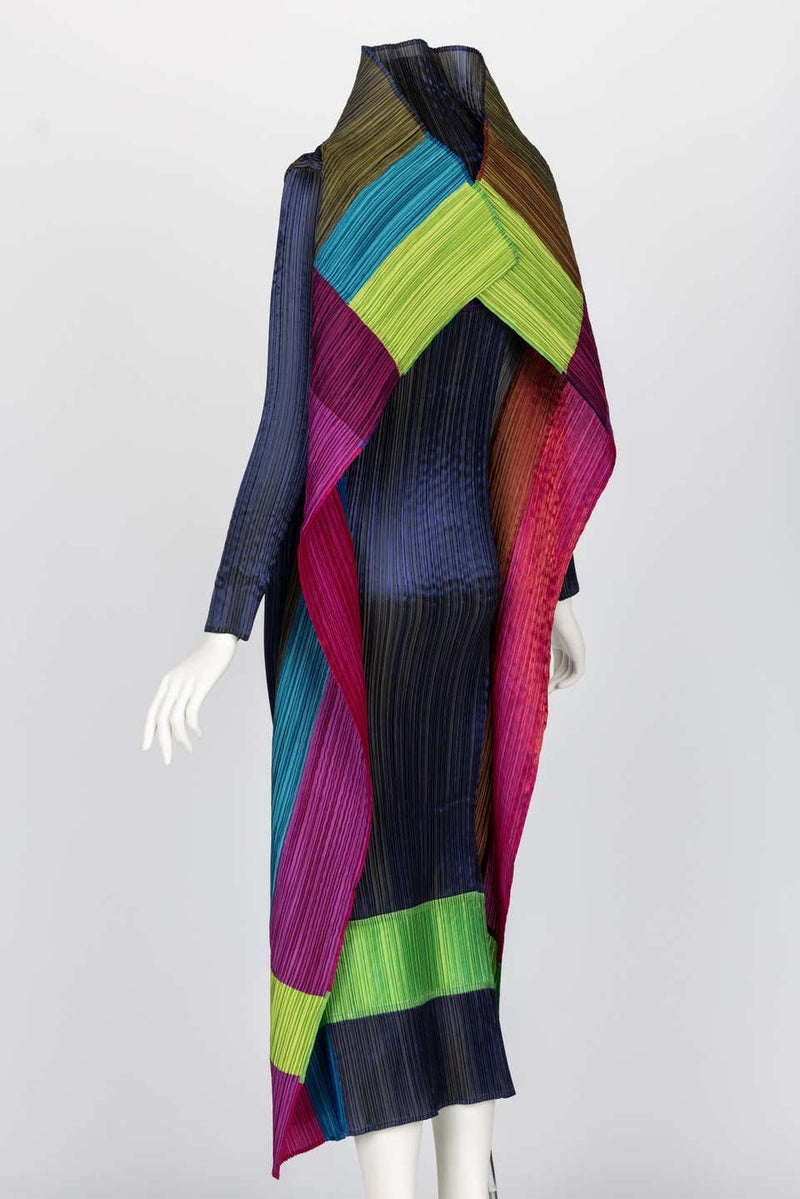 Incredible Rare Issey Miyake Pleats Please Avant Garde Color Block Dress