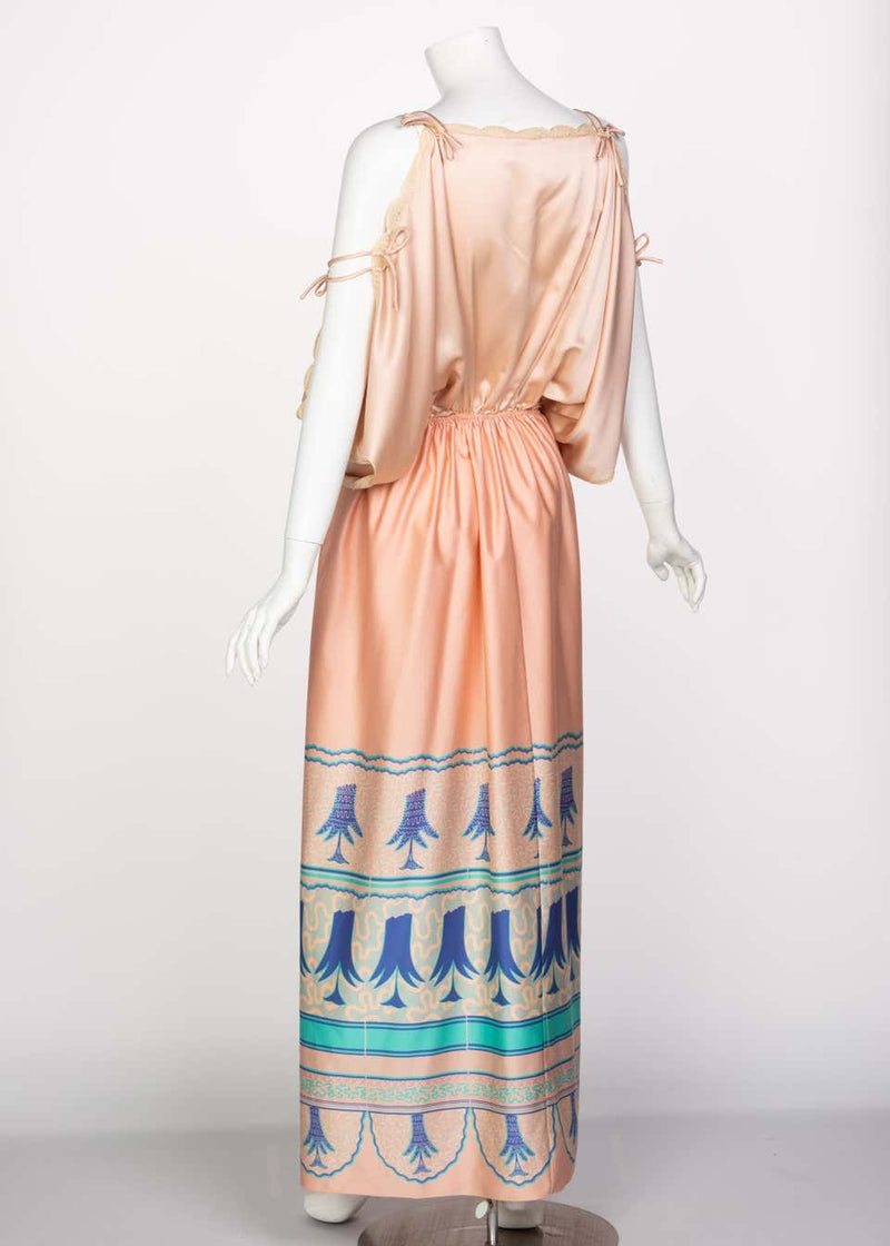 Zandra Rhodes Field of Lilies Maxi Caftan Dress, 1970s