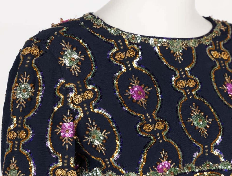 1960s Lanvin by Jules-Francois Crahay Embellished Cropped Top