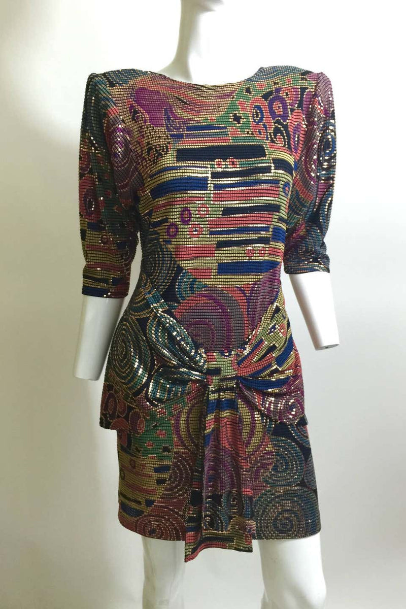 Incredible Janine Hand Painted Dress 1980s