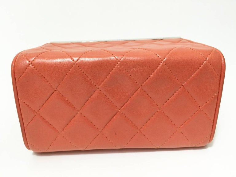 Chanel Lambskin Quilted Box Bag Orange, 1990s