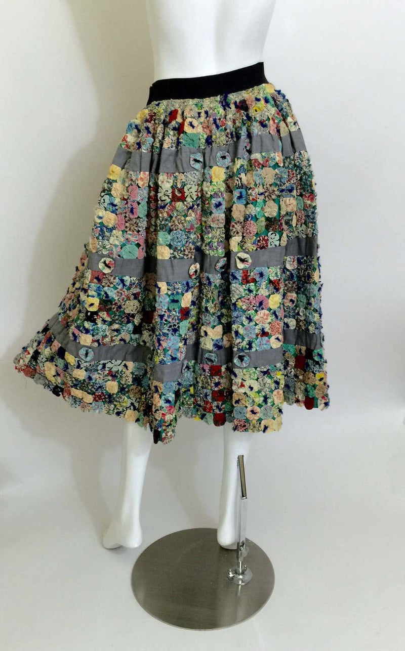 Incredible Vintage Yo Yo Quilt Skirt