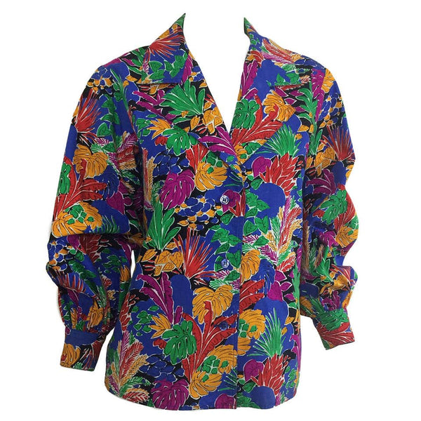 Yves Saint Laurent Colorful "Matisse" Print Blouse Top