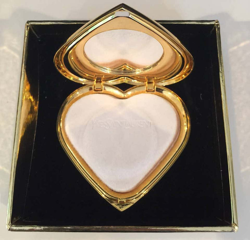 Yves Saint Laurent Paris Dazzling Ruby Crystal Jewel Heart Compact YSL New