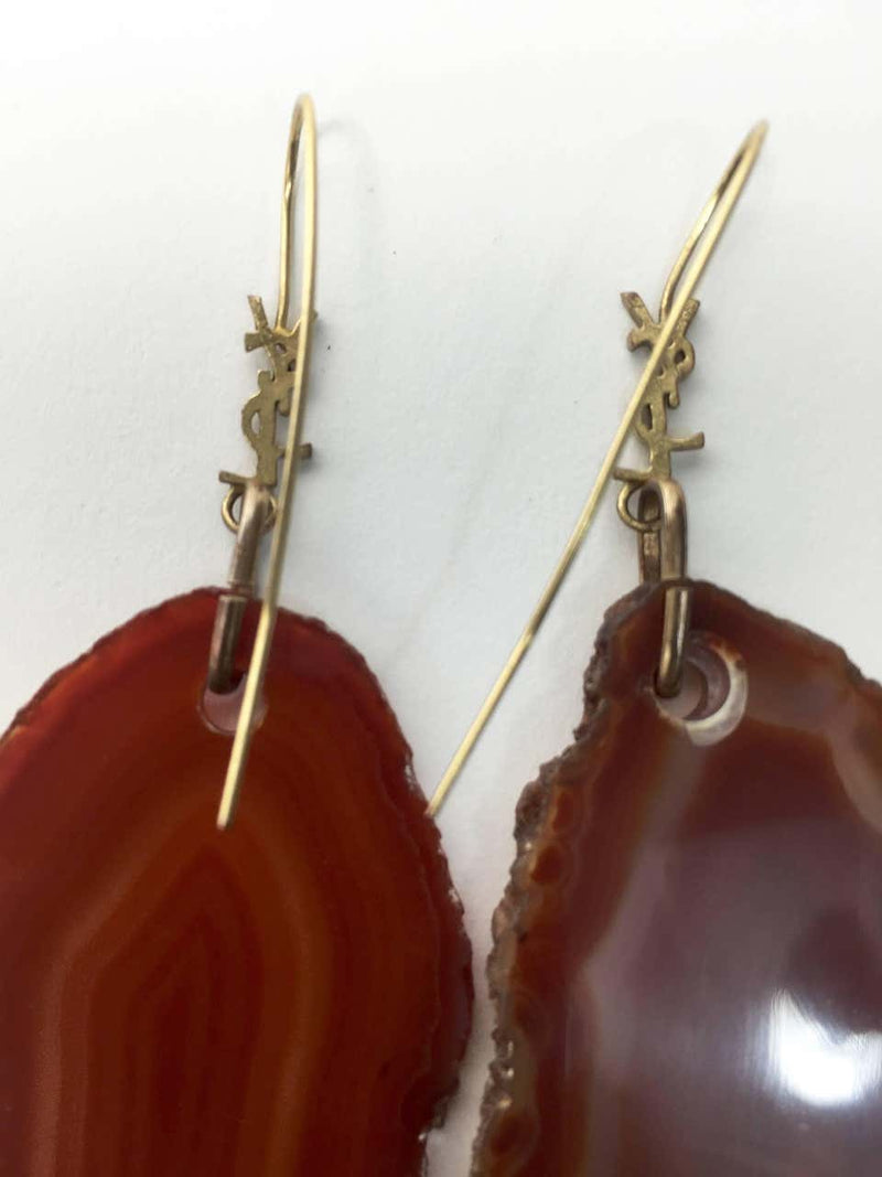 Yves Saint Laurent Arty Agate Orange / Brown Earrings