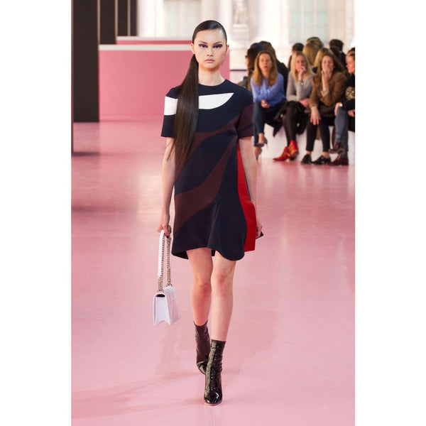 Christian Dior Raf Simmons Abstract Stripe Dress Runway Fall 2015