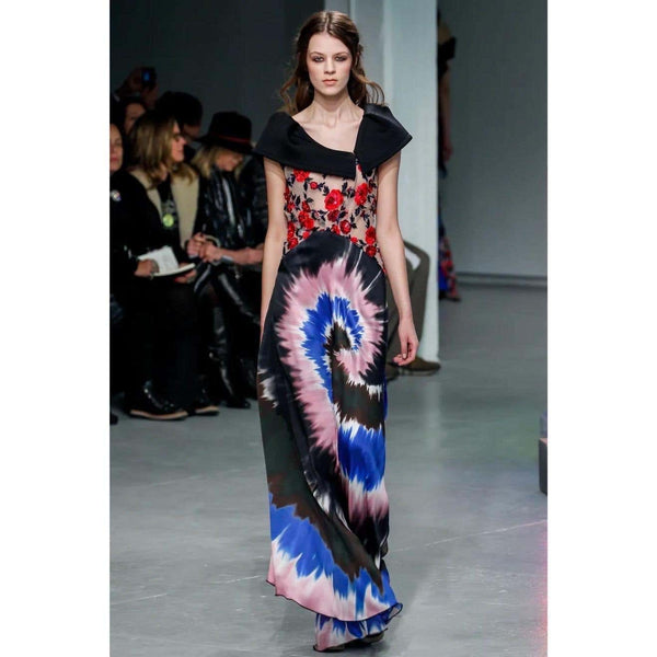 Rodarte Tie Dye Beaded Embroidered Silk Gown F/W 2013 Runway