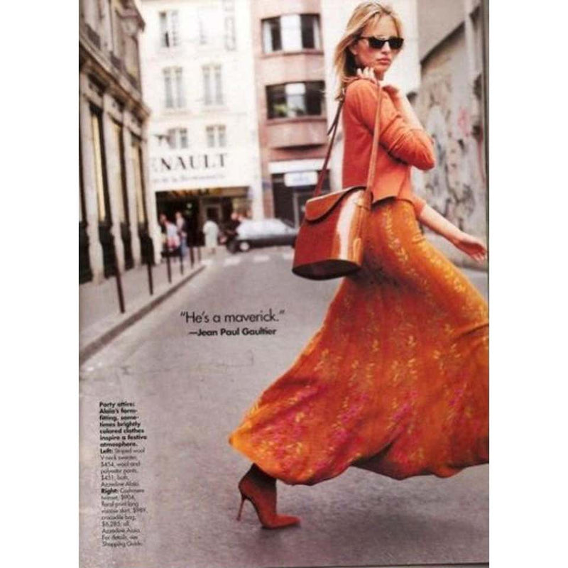 Vintage Azzedine Alaïa Balck Floral Chenille Maxi Skirt Documented Fall 2000
