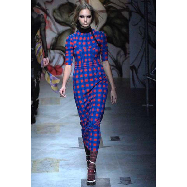 Prada Fairy Collection Red Blue Check Dress Spring 2008