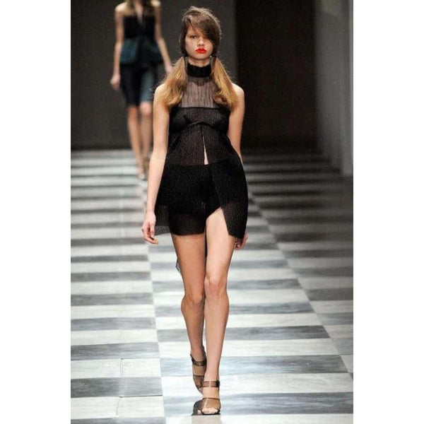 Prada Black Silk baby Doll Top Runway Spring 2010