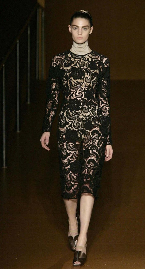 Prada Black Lace Dress Runway Fall 2008